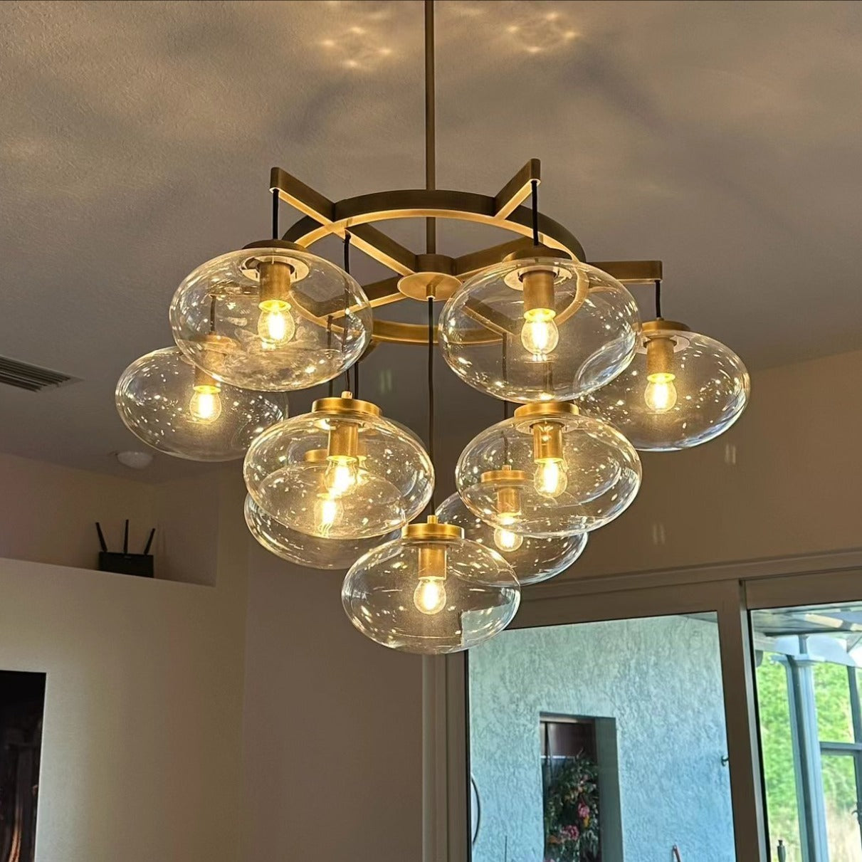 Velmora 36 Inch Clear Glass Bubble Chandelier