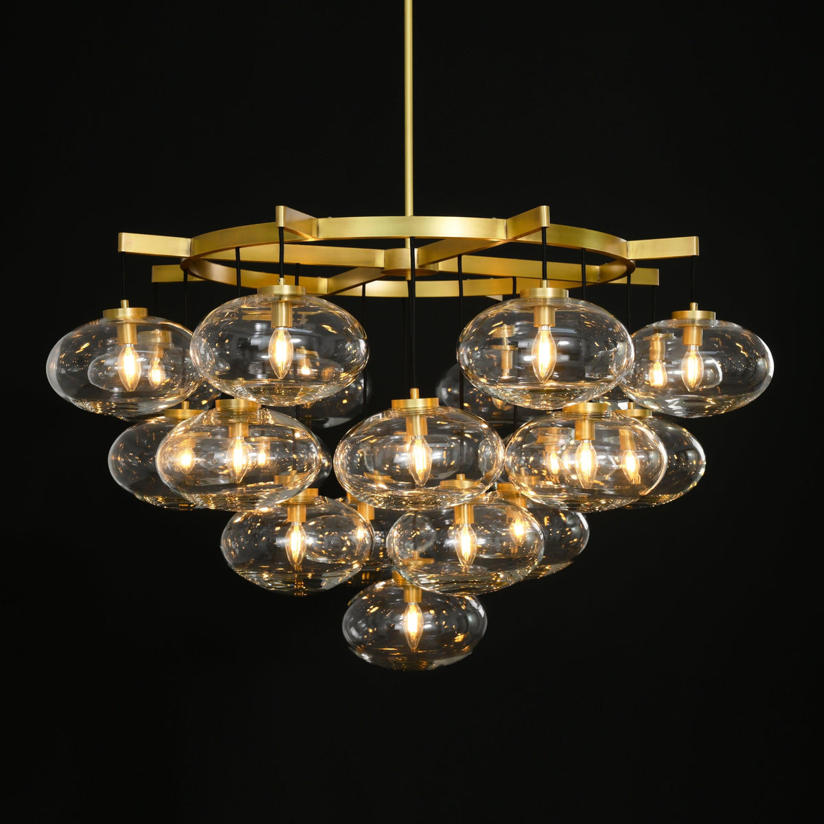 Velmora 48 Inch Clear Glass Bubble Chandelier