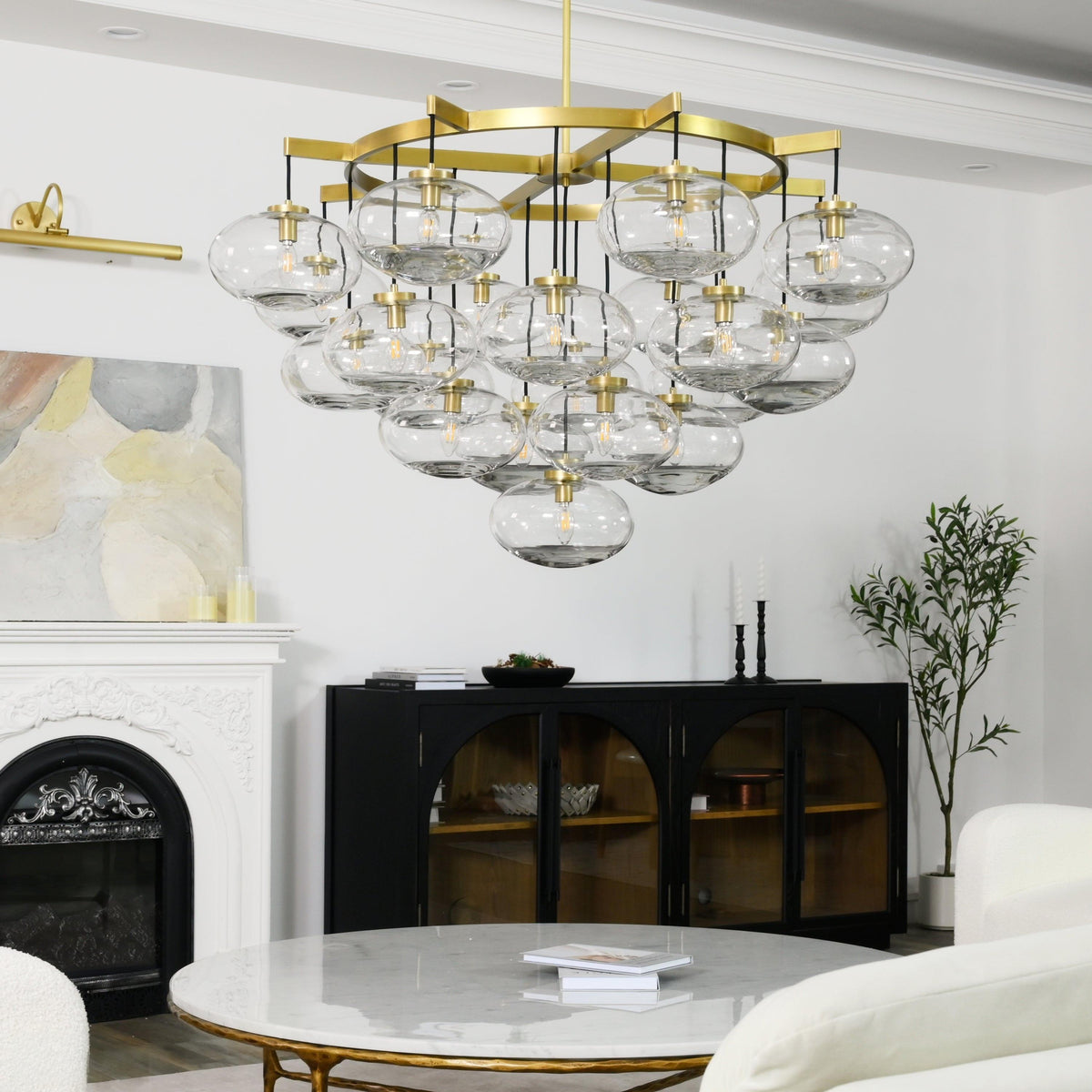 Velmora 48 Inch Clear Glass Bubble Chandelier