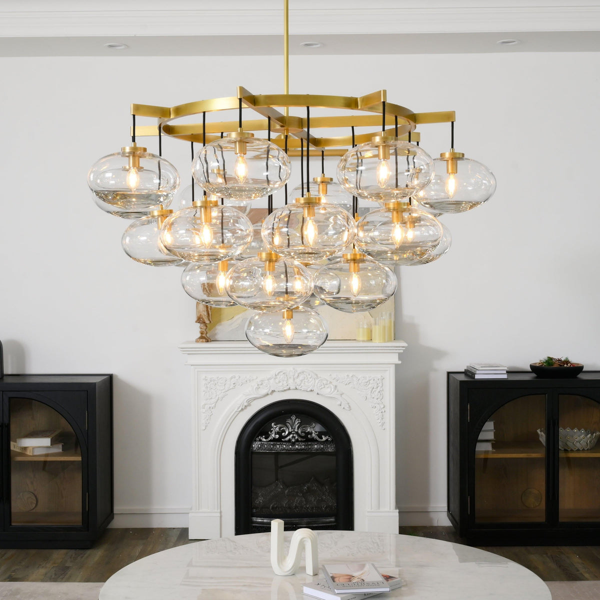 Velmora 48 Inch Clear Glass Bubble Chandelier