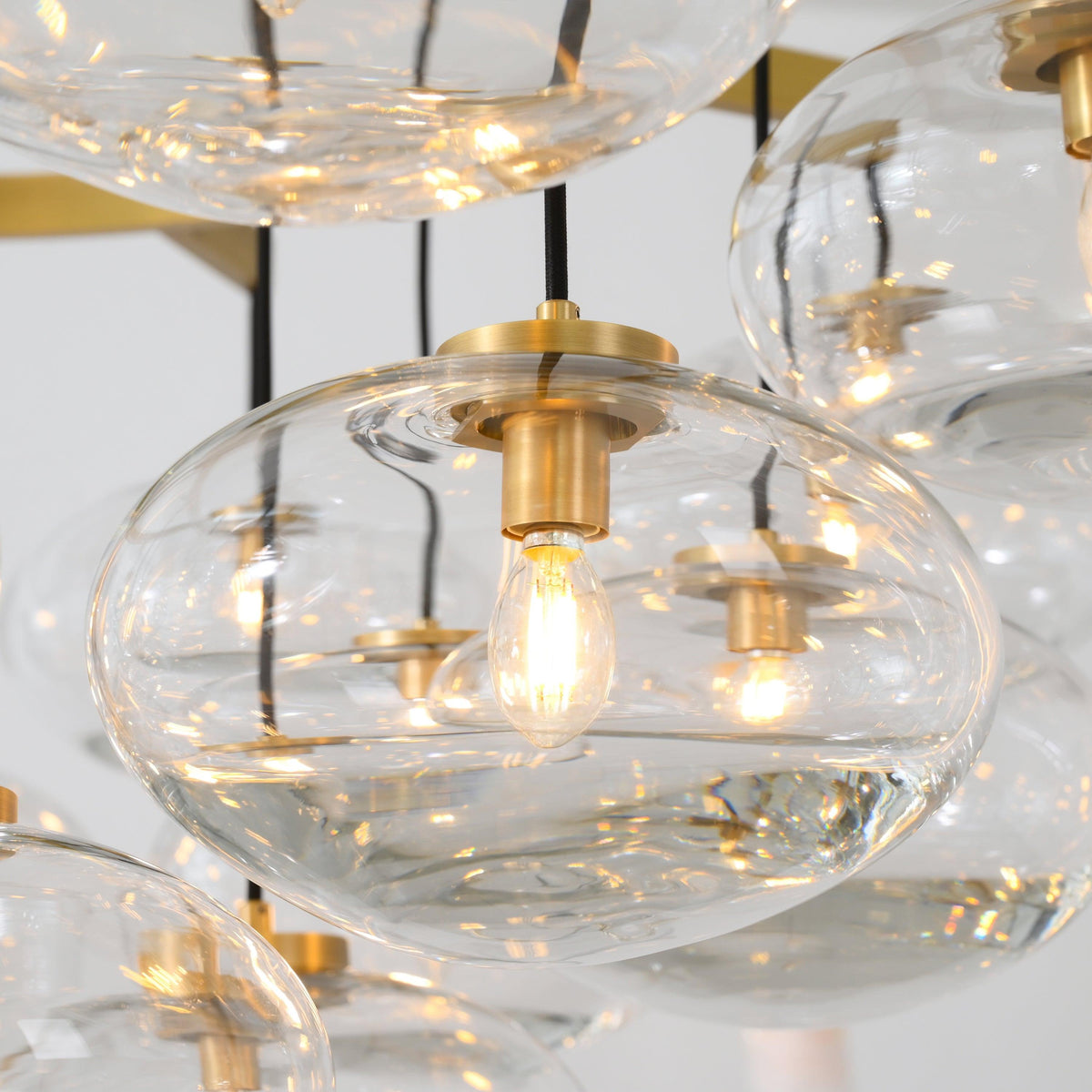 Velmora 48 Inch Clear Glass Bubble Chandelier