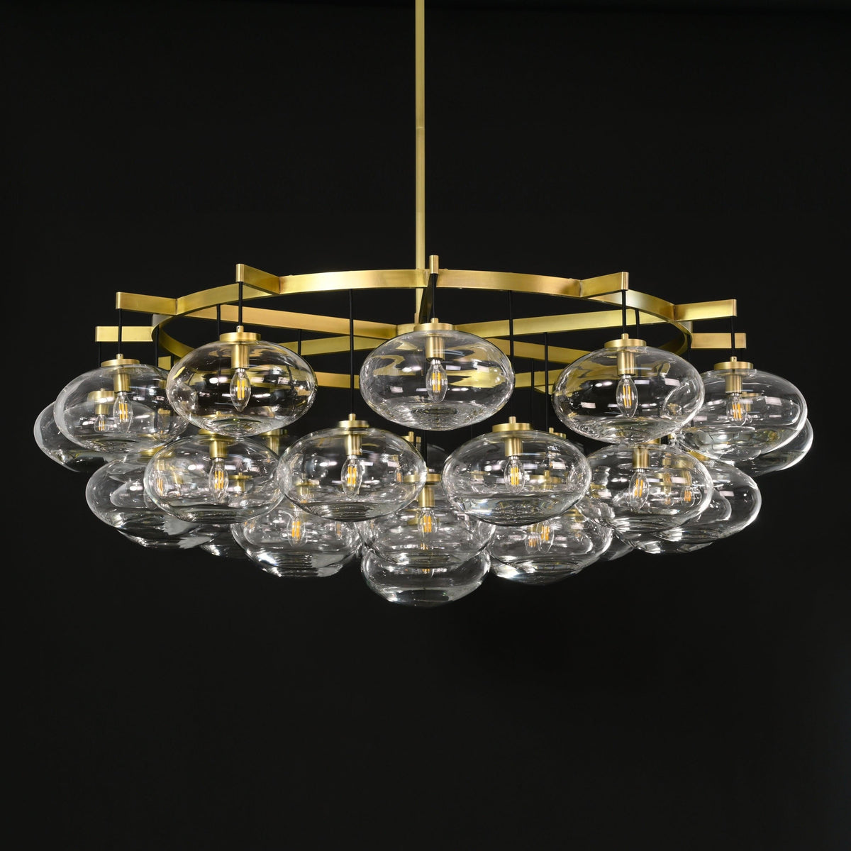 Velmora 60 Inch Clear Glass Bubble Chandelier