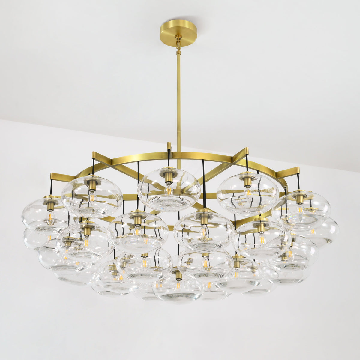 Velmora 60 Inch Clear Glass Bubble Chandelier