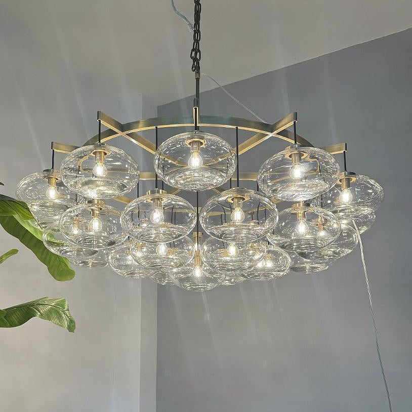 Velmora 60 Inch Clear Glass Bubble Chandelier