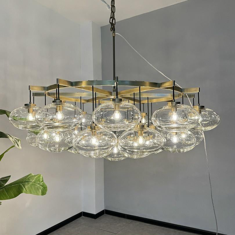 Velmora 60 Inch Clear Glass Bubble Chandelier