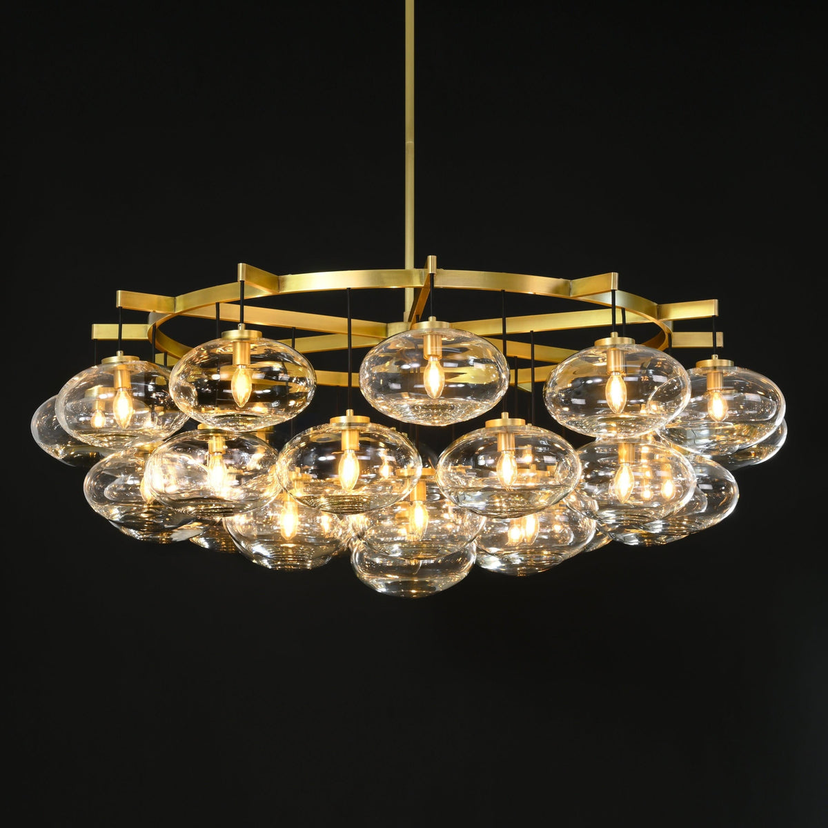 Velmora 60 Inch Clear Glass Bubble Chandelier