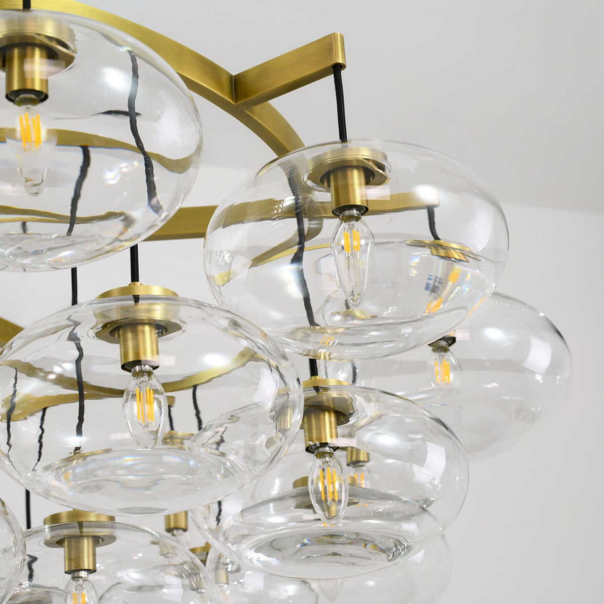 Velmora 60 Inch Clear Glass Bubble Chandelier