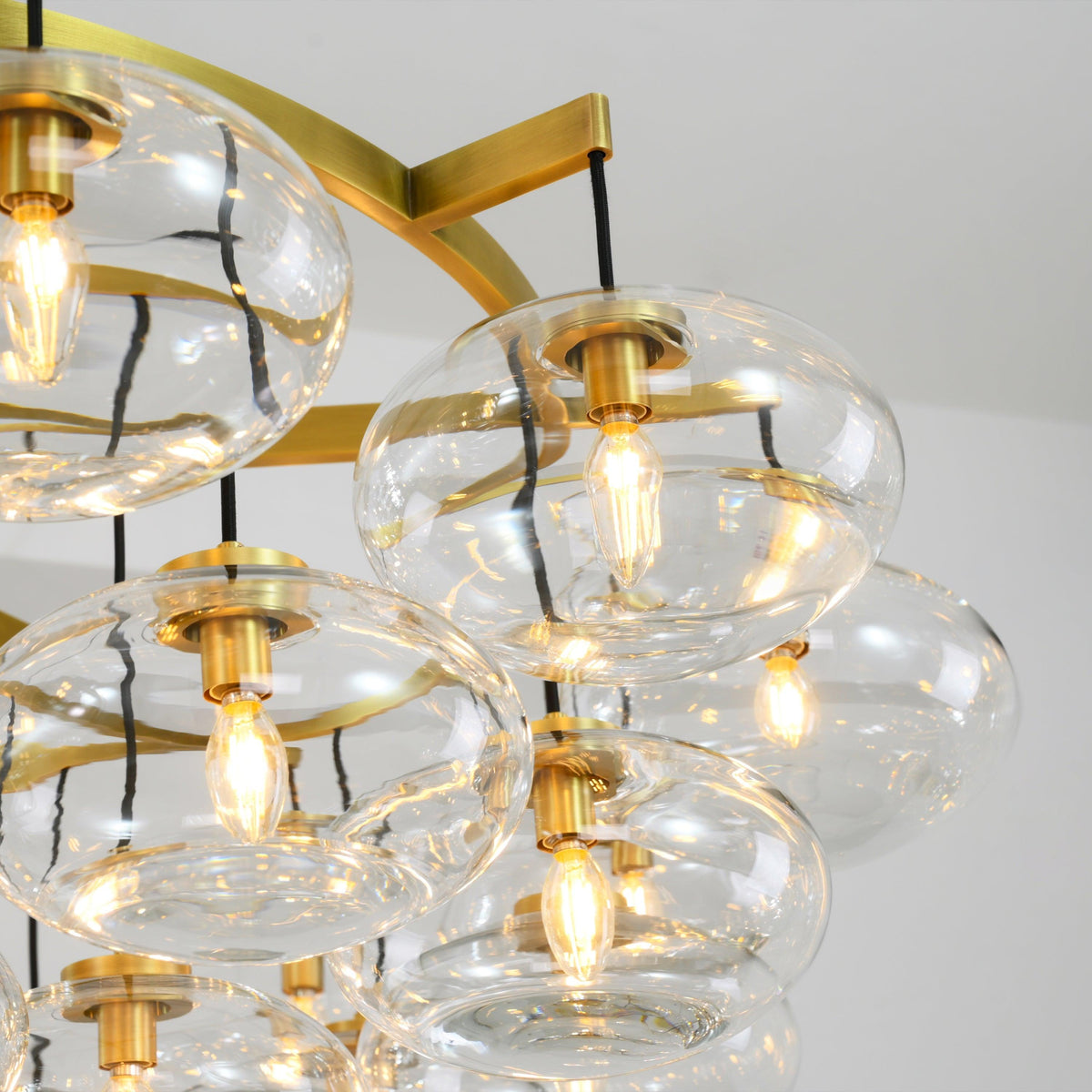 Velmora 60 Inch Clear Glass Bubble Chandelier