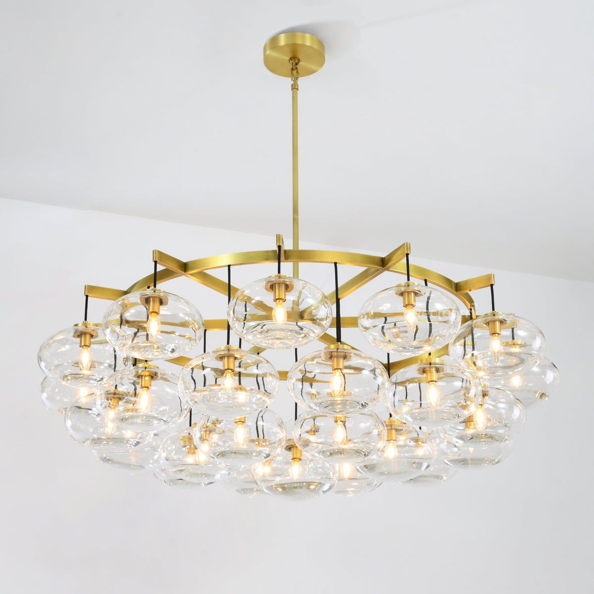Velmora 60 Inch Clear Glass Bubble Chandelier