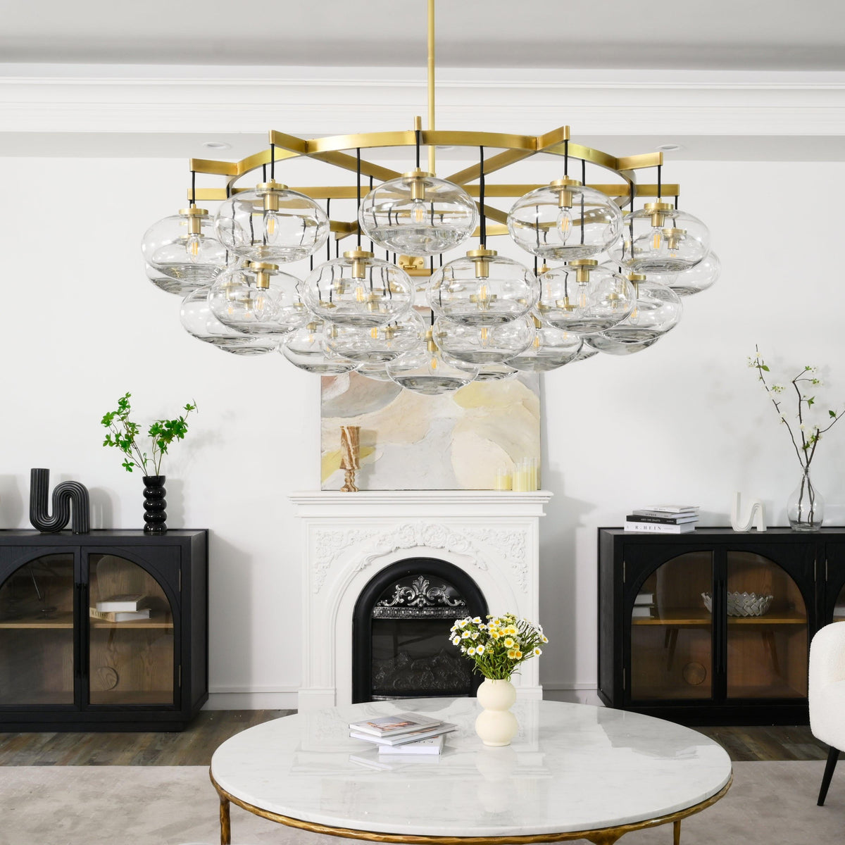 Velmora 60 Inch Clear Glass Bubble Chandelier
