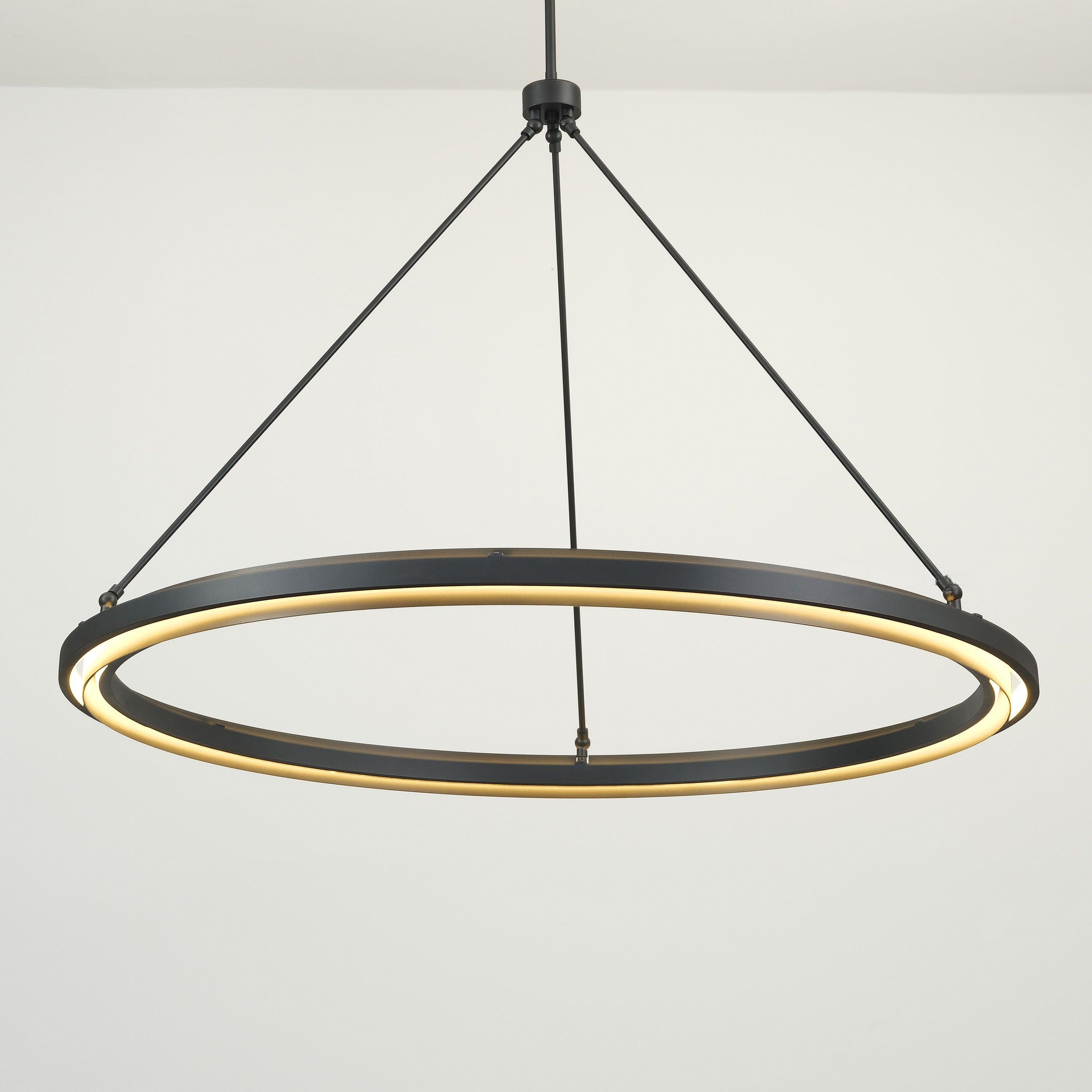 Knight 48 Inch Forged Iron Ring LED Chandelier