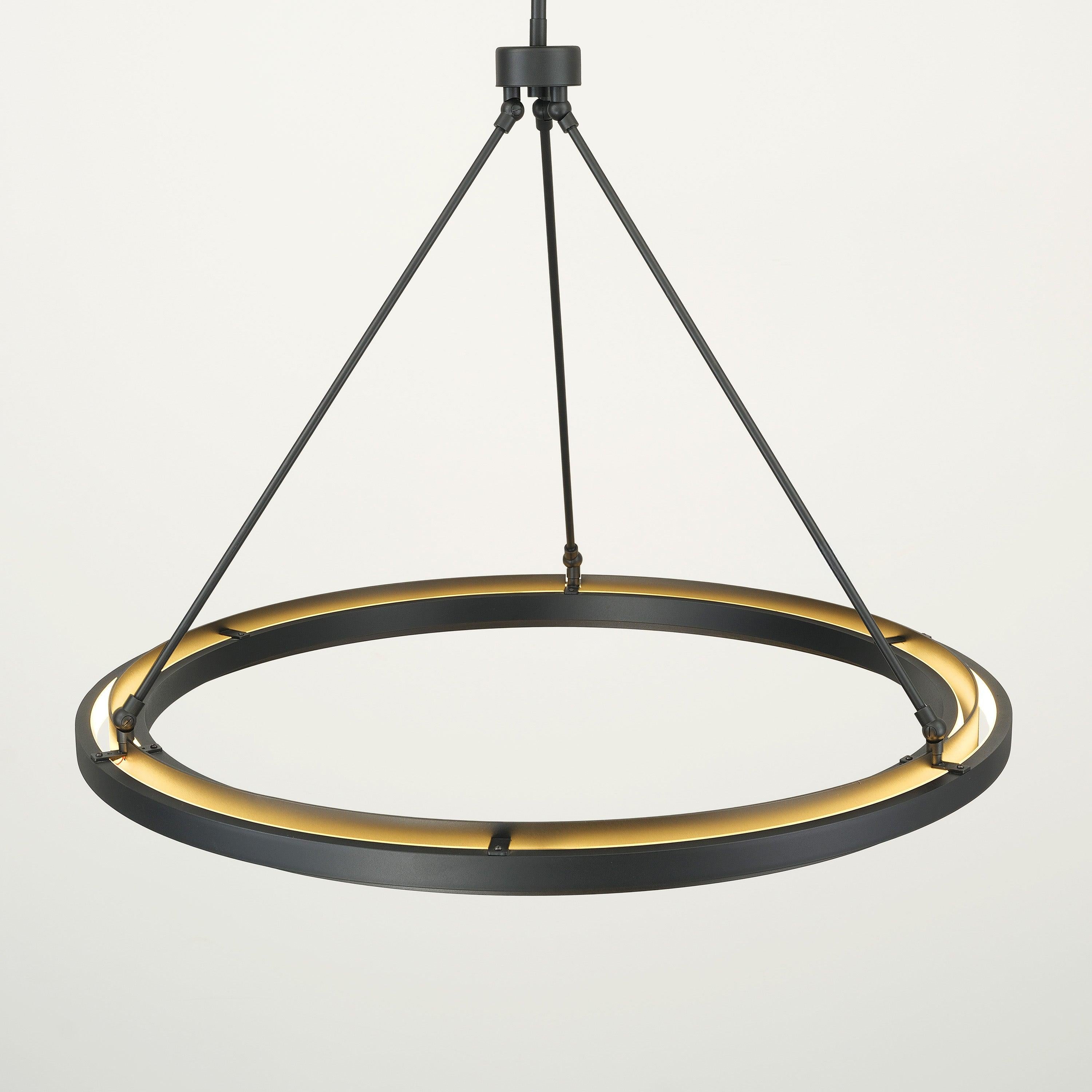 Knight 36 Inch Forged Iron Ring LED Chandelier