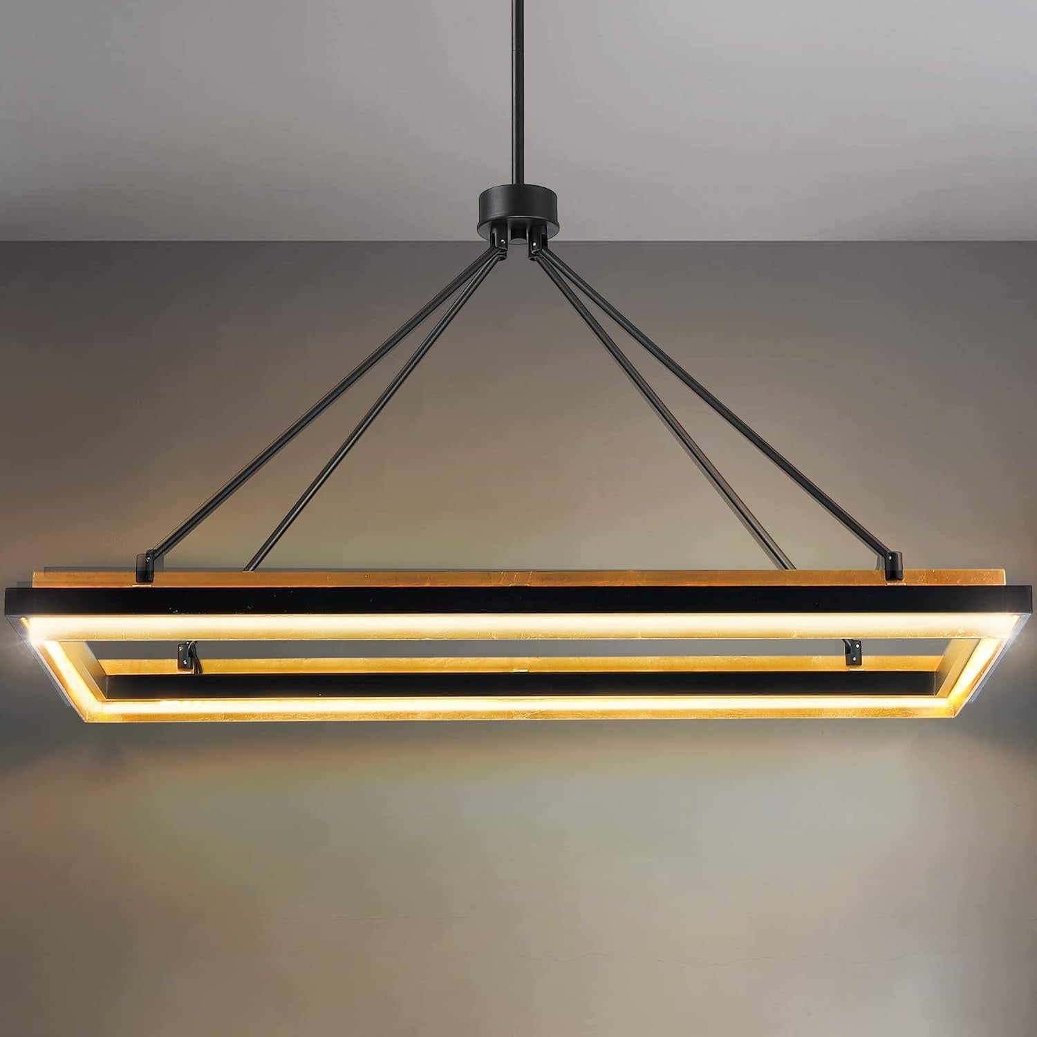 Knight 48 Inch Forged Iron Rectangular LED Chandelier