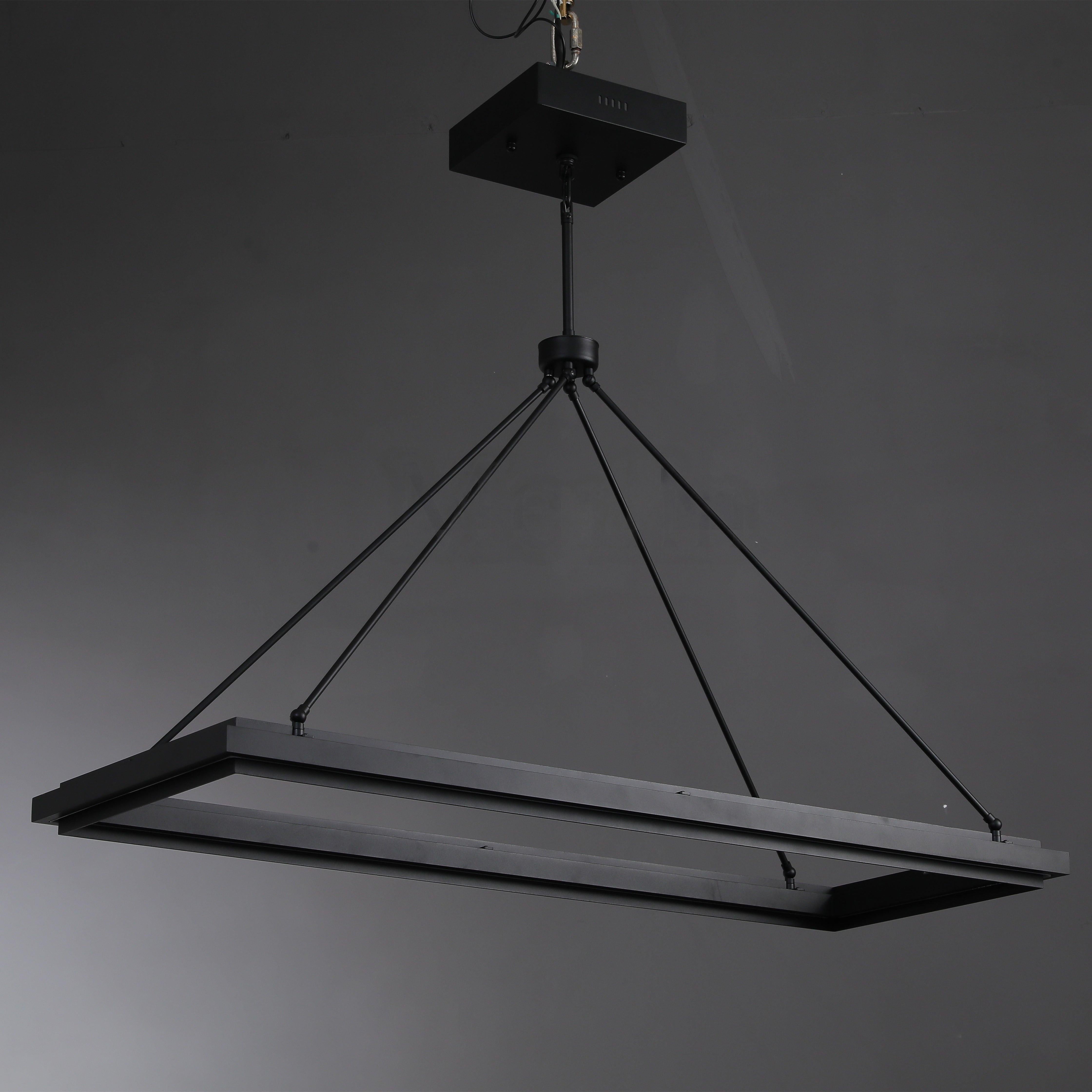 Knight 48 Inch Forged Iron Rectangular LED Chandelier