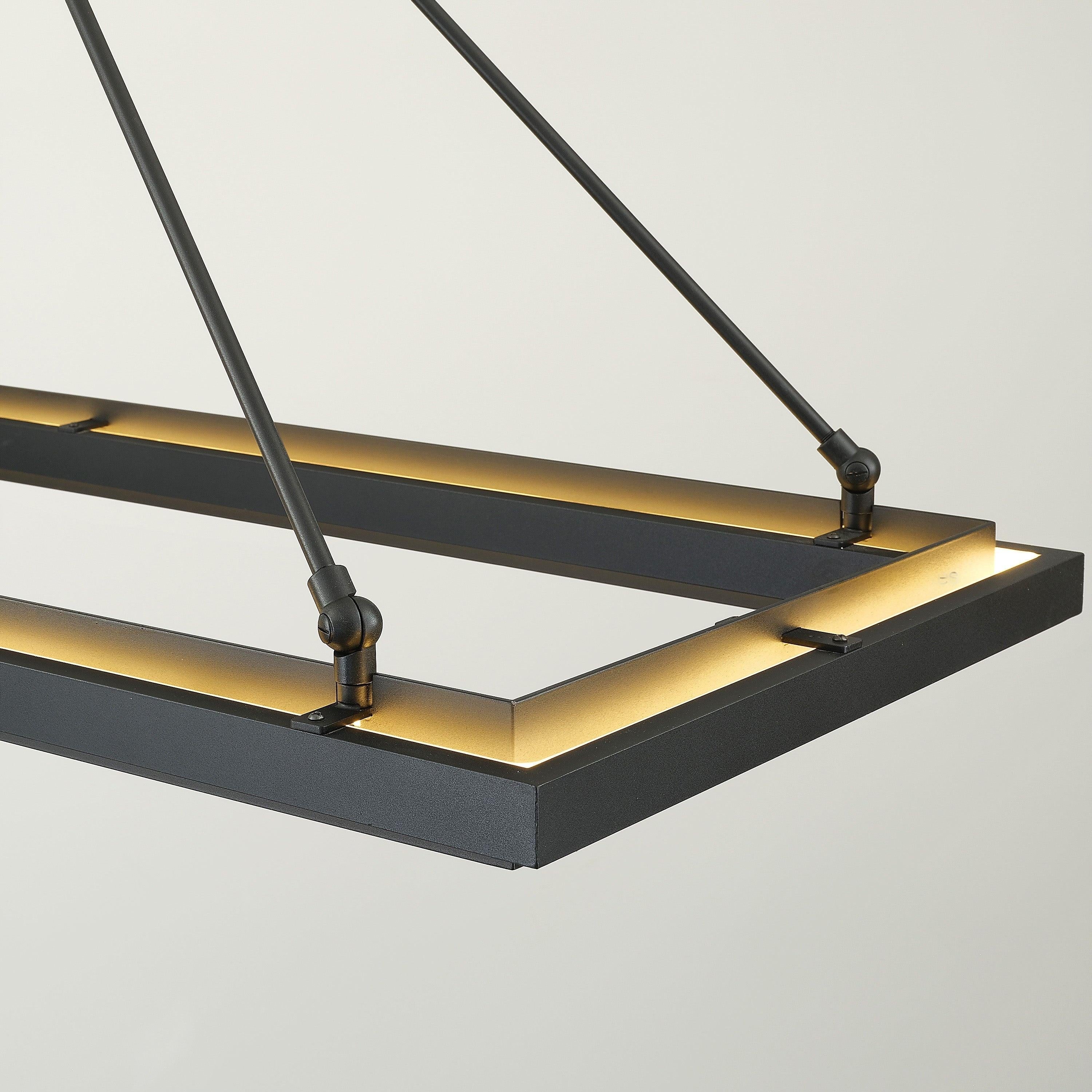 Knight 62 Inch Forged Iron Rectangular LED Chandelier