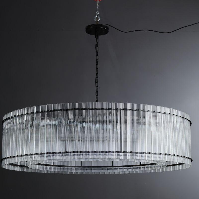 Santa 60 Inch Ribbed Glass Round Chandelier