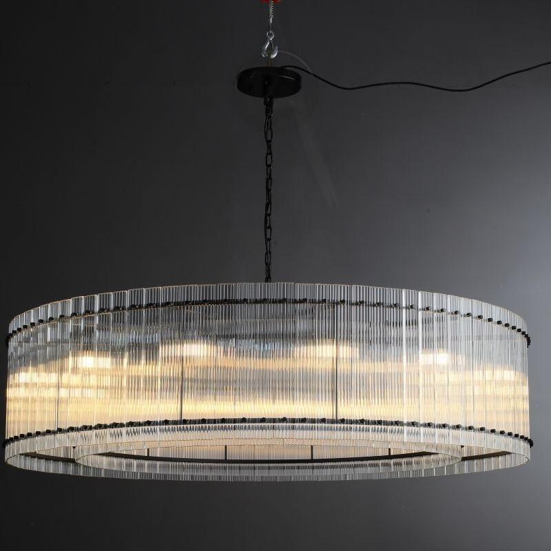 Santa 60 Inch Ribbed Glass Round Chandelier