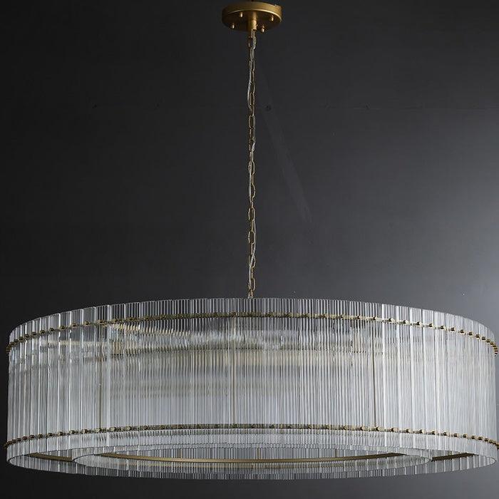 Santa 60 Inch Ribbed Glass Round Chandelier