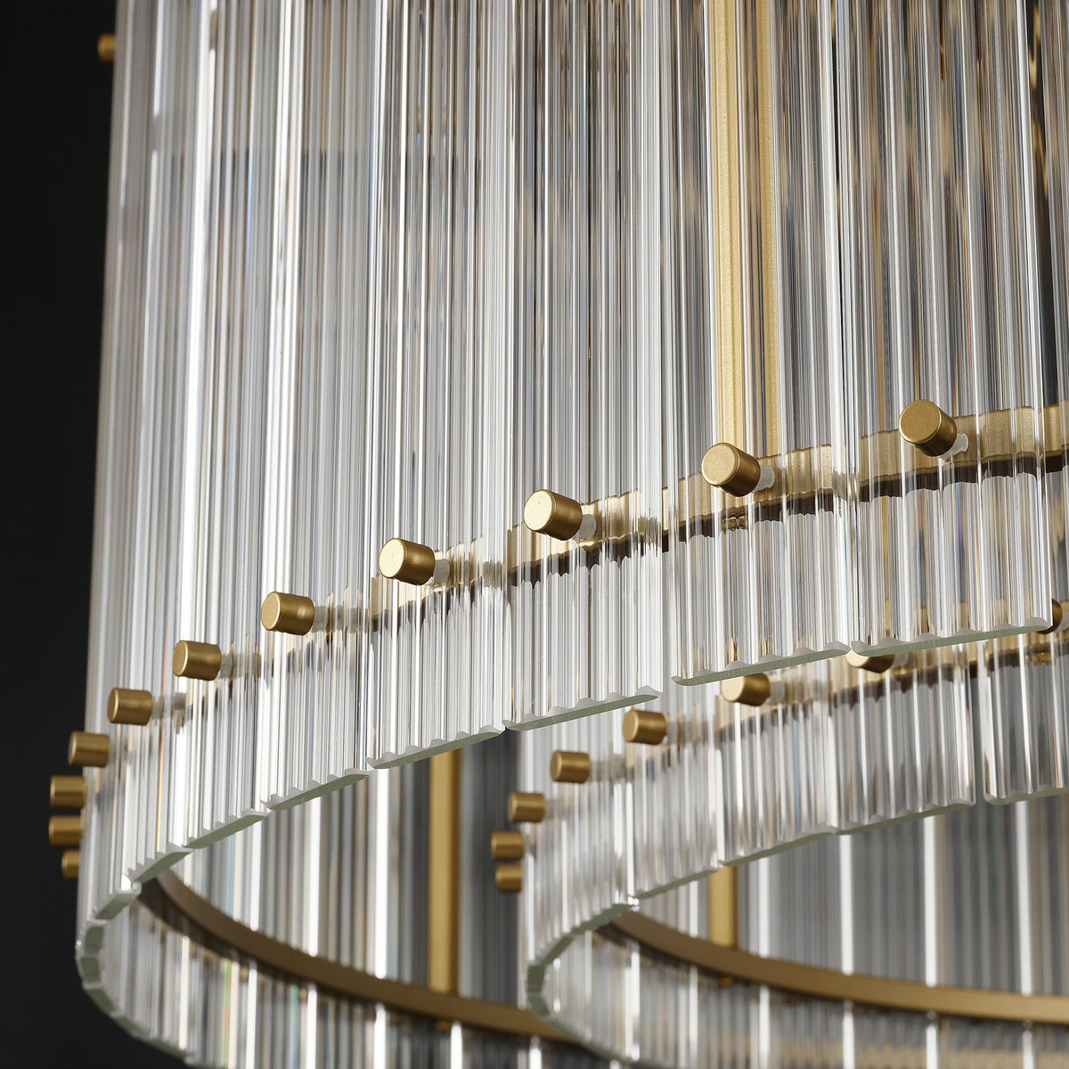 Santa 22 Inch Ribbed Glass Round Chandelier