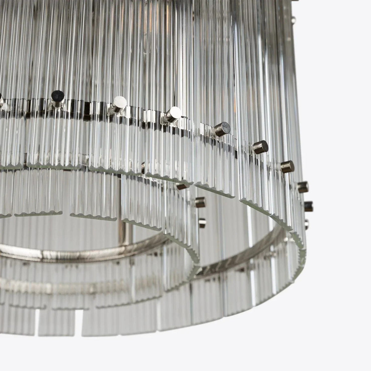 Santa 37 Inch Ribbed Glass Round Chandelier