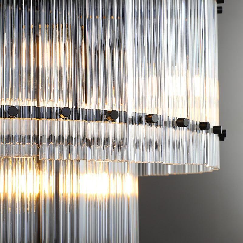 Santa 22 Inch Ribbed Glass Two-Tier Chandelier