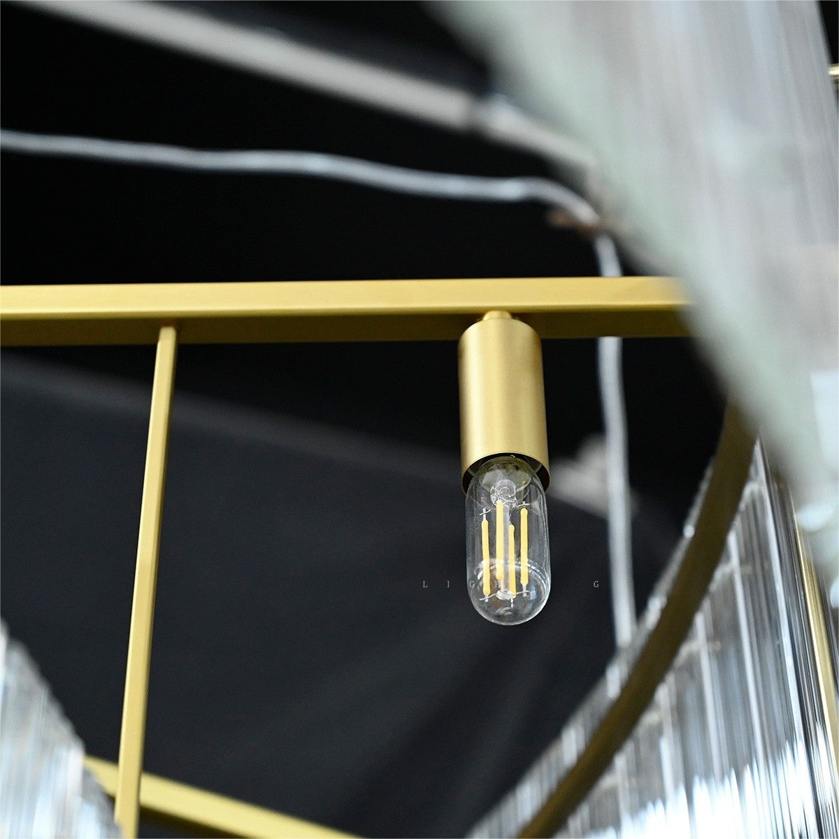 Santa 48 Inch Ribbed Glass Two-Tier Chandelier