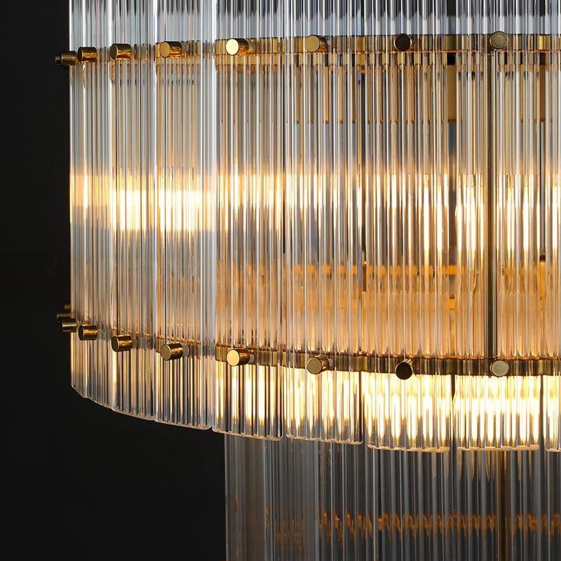 Santa 22 Inch Ribbed Glass Two-Tier Chandelier