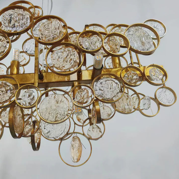 Trento Clustered Glass Linear Chandelier 55"