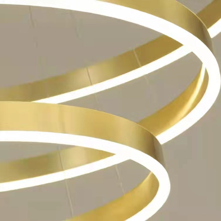 Gold Ring LED Chandelier Light With Wrought Iron Accents For Living Room-MEET LIGHTING