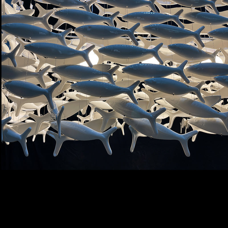 Porcelain Fish Shape Dining Table Chandelier-MEET LIGHTING