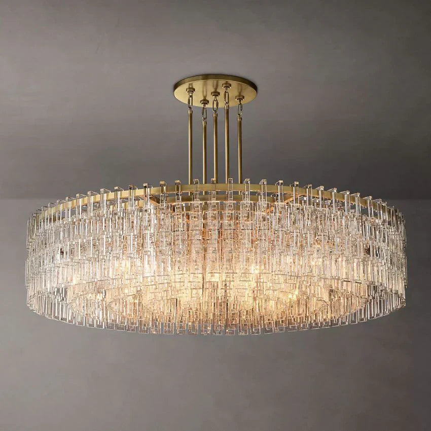 Mariogold Multi-Tier Crystal Chain Round Chandelier 60"