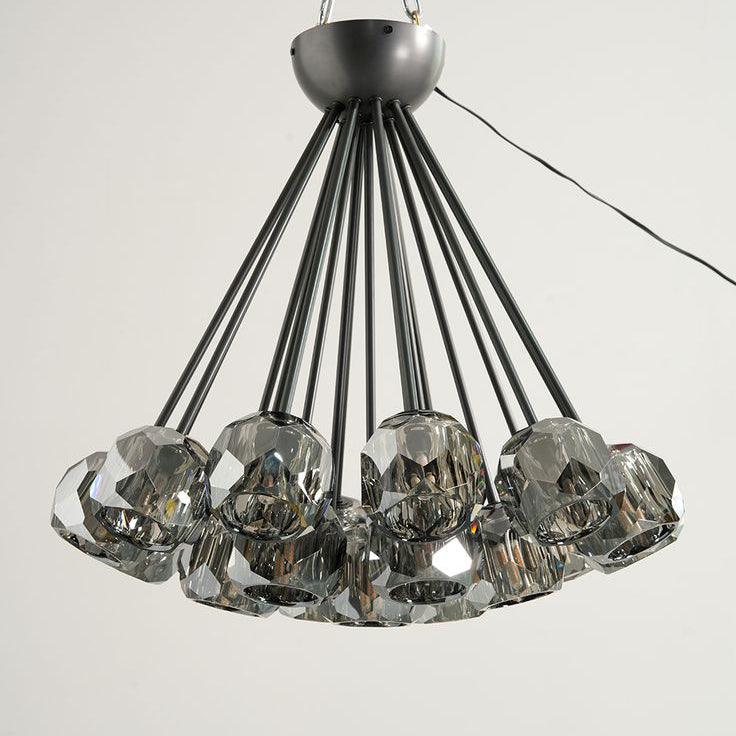 Lumerae 24 Inch Sputnik Globe Smoked Crystal Ceiling Chandelier