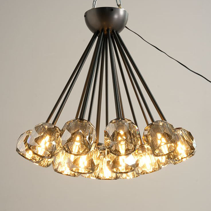 Lumerae 24 Inch Sputnik Globe Smoked Crystal Ceiling Chandelier