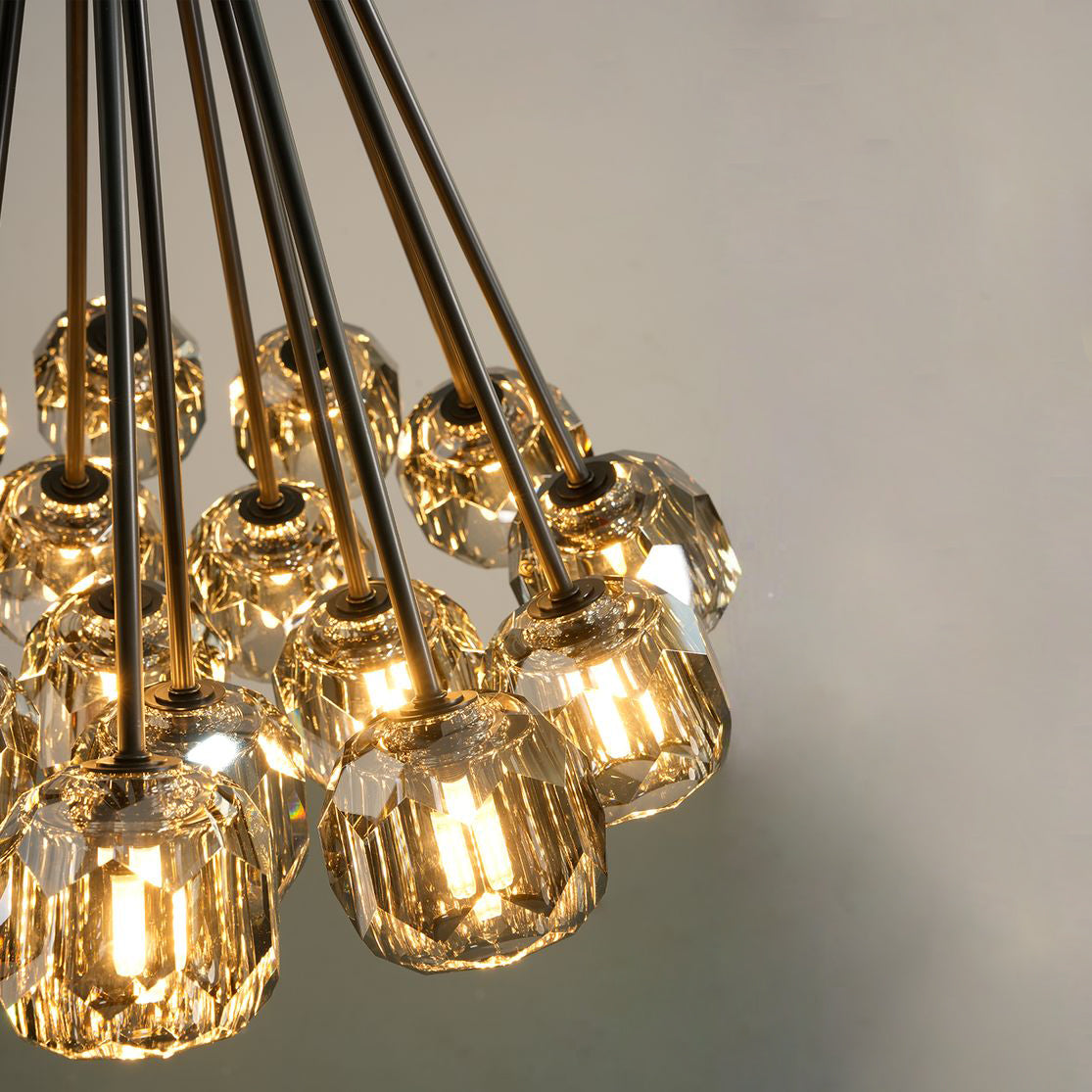 Lumerae 24 Inch Sputnik Globe Smoked Crystal Ceiling Chandelier