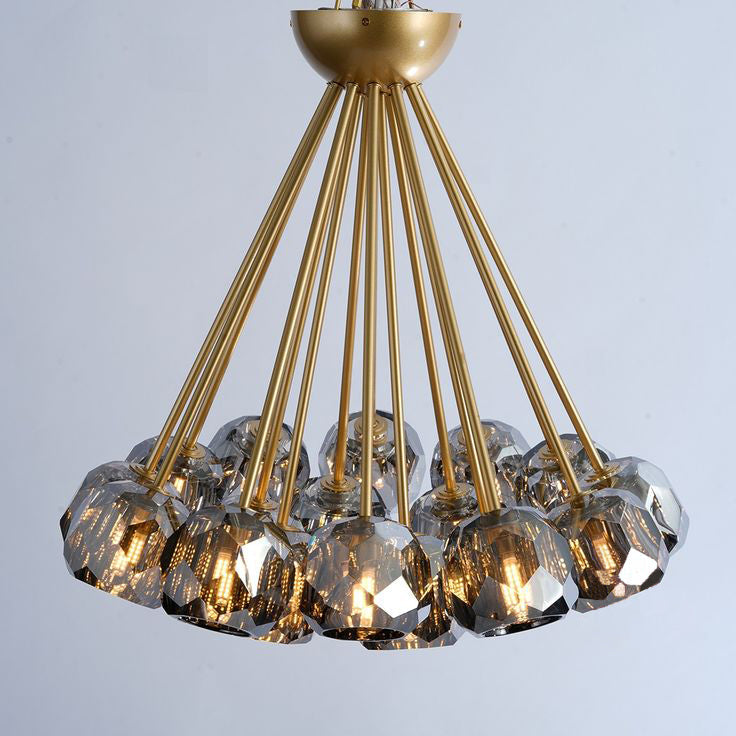 Lumerae 24 Inch Sputnik Globe Smoked Crystal Ceiling Chandelier