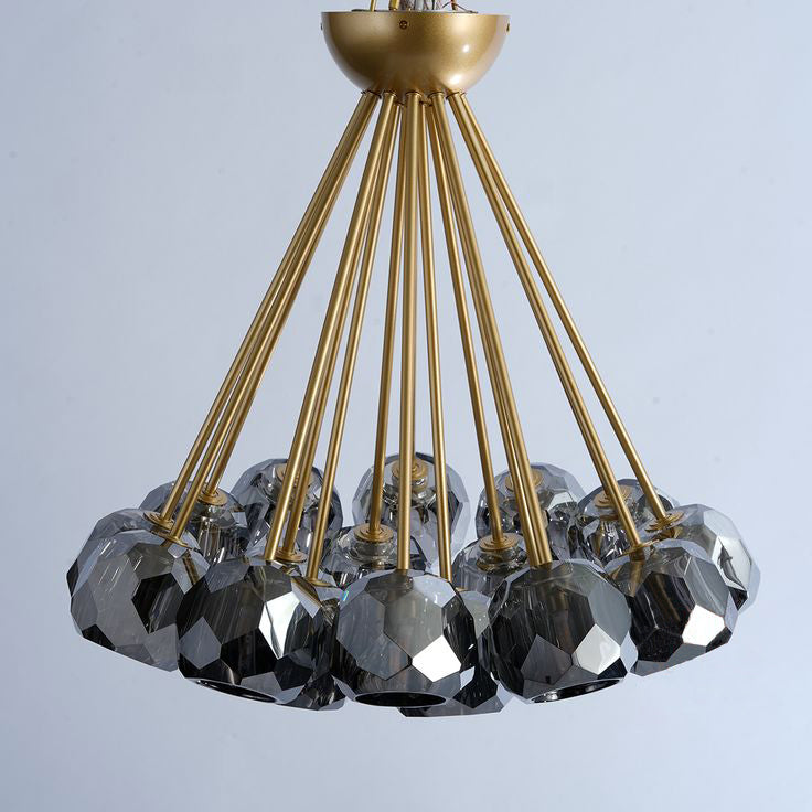 Lumerae 24 Inch Sputnik Globe Smoked Crystal Ceiling Chandelier