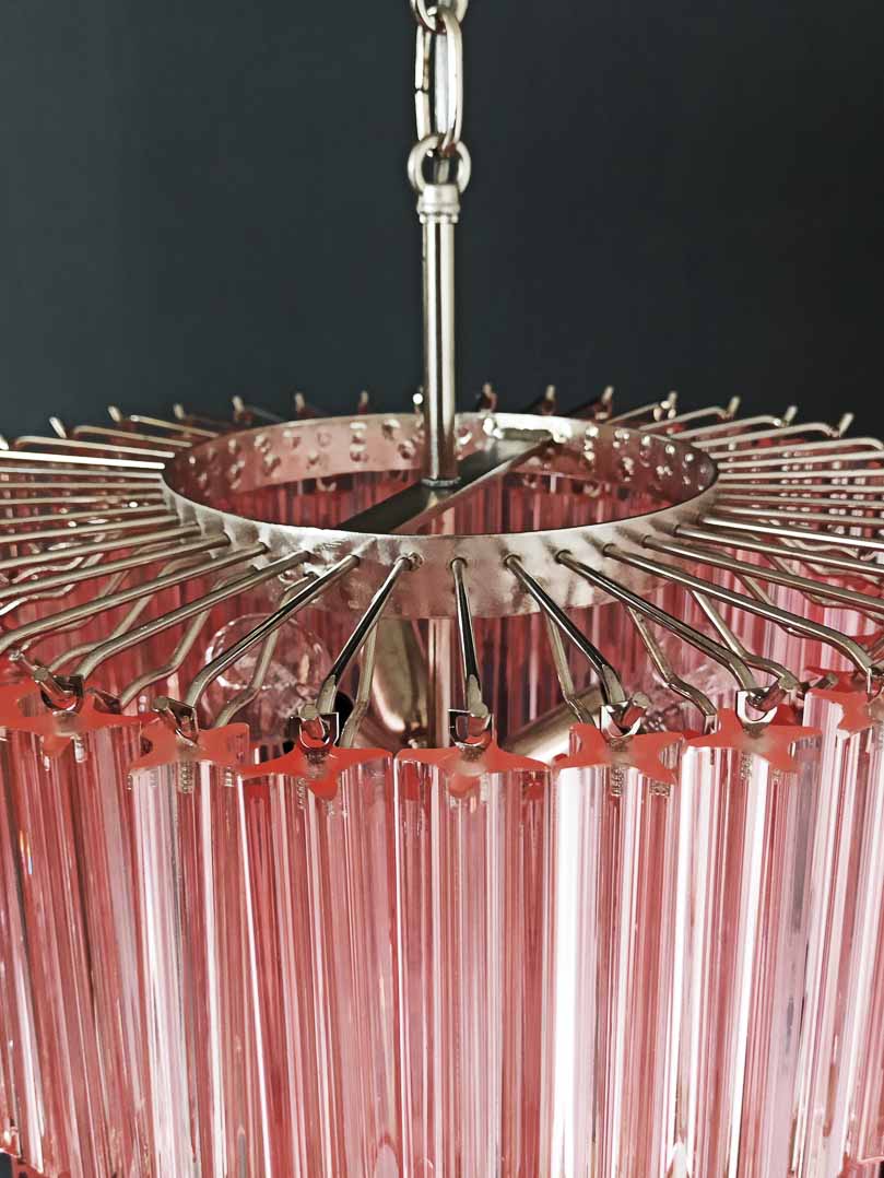 Murano Chandelier – 112 prisms – Pink