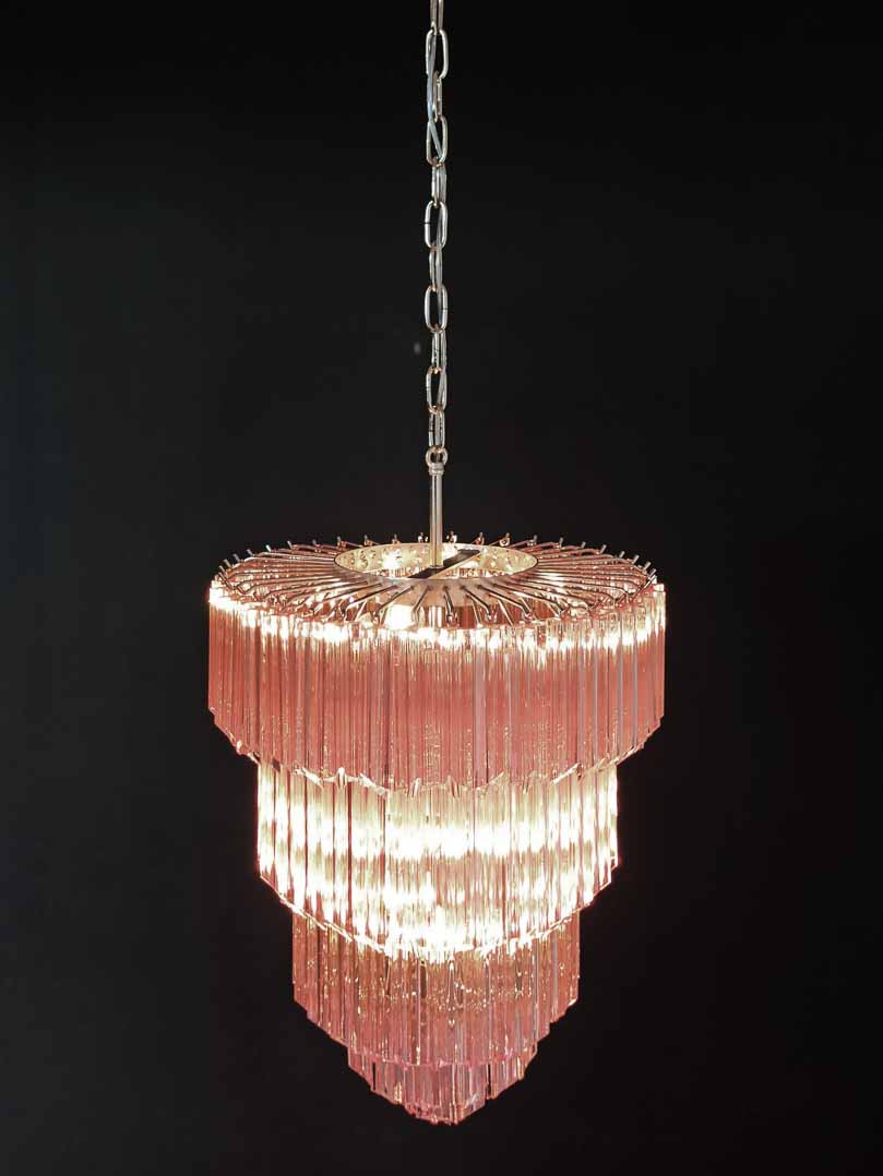 Murano Chandelier – 112 prisms – Pink