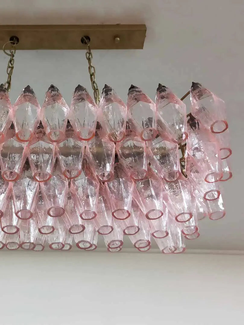 Murano Chandelier – Poliedri – 84 glasses – Pink by Meetlighting