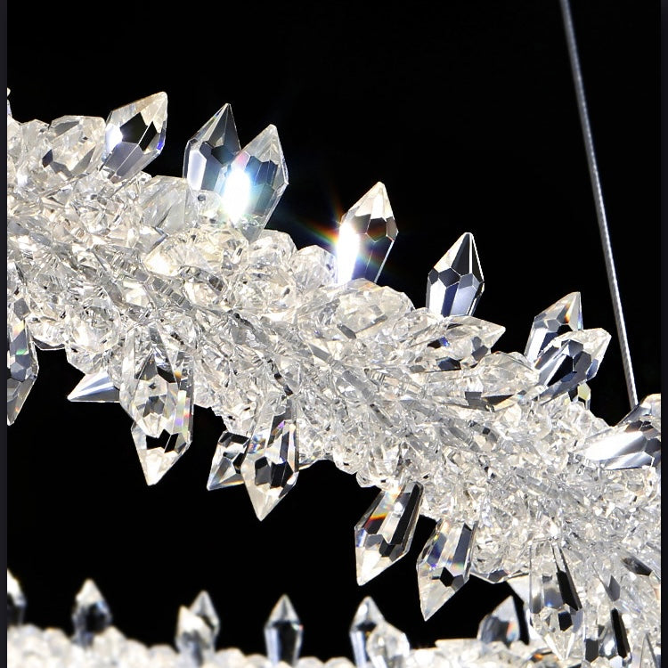 Modern 3-Ring Halo Crystal Chandelier for Living Room/Bedroom-MEET LIGHTING