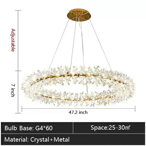 2 Wheel Frozen Ice Crystal Chandelier Light For Living Room Dining Hall-MEET LIGHTING