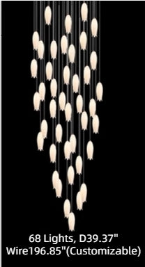 Modern White Ceramic Elegant Tulip Flower Chandelier For Foyer/Staircase-MEET LIGHTING