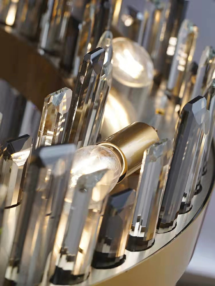 Round Ring Crystal Chandelier Luxury Modern Ceiling Fixtures Light For Living And Dining Room-MEET LIGHTING