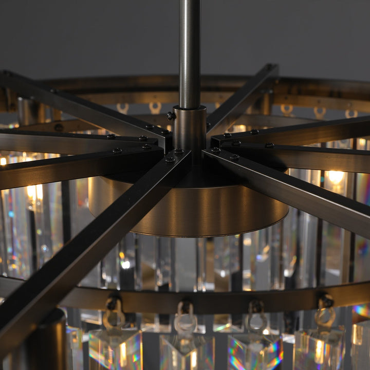 Rhys Round Chandelier 43", Crystal Prism