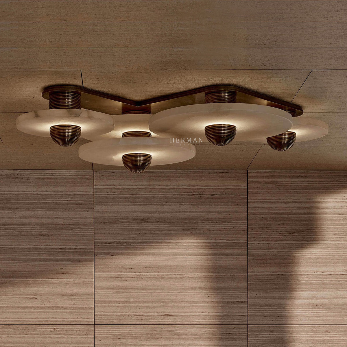 Median Alabaster Flush mount - 4 Surface by Meetlighting