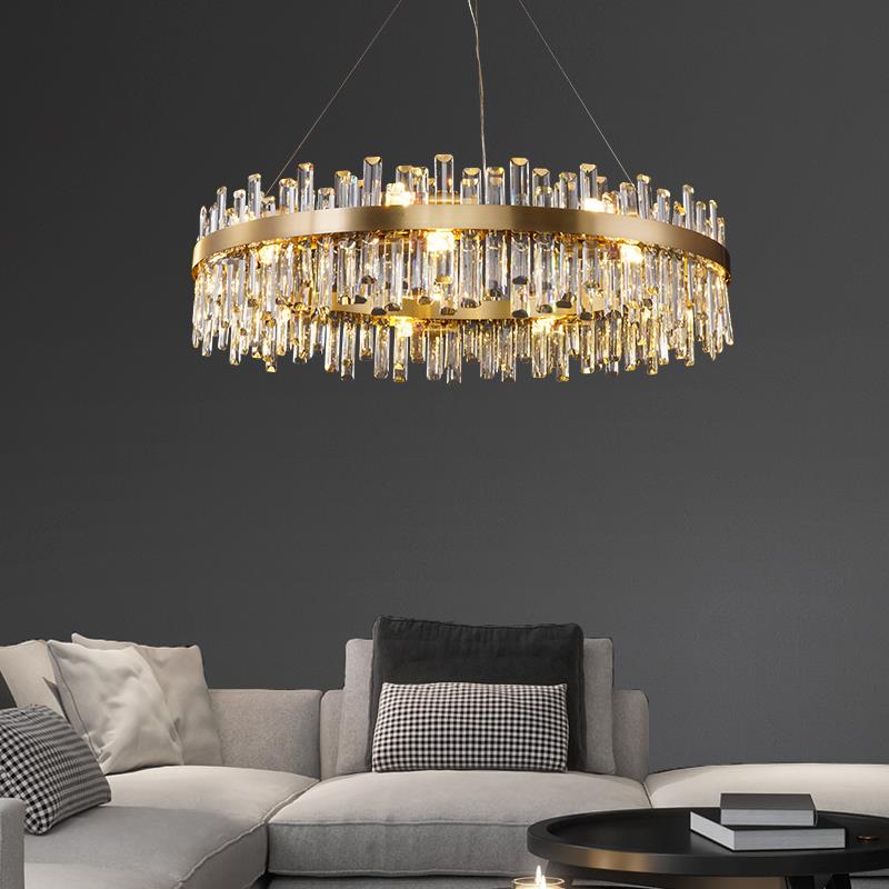Round Ring Crystal Chandelier Luxury Modern Ceiling Fixtures Light For Living And Dining Room-MEET LIGHTING