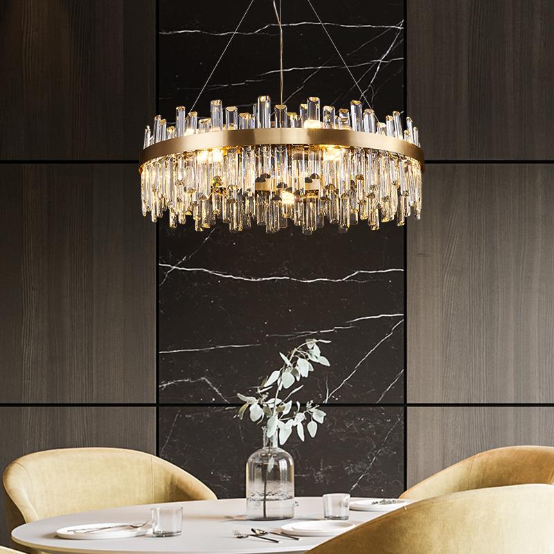 Round Ring Crystal Chandelier Luxury Modern Ceiling Fixtures Light For Living And Dining Room-MEET LIGHTING