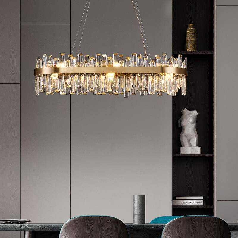 Round Ring Crystal Chandelier Luxury Modern Ceiling Fixtures Light For Living And Dining Room-MEET LIGHTING