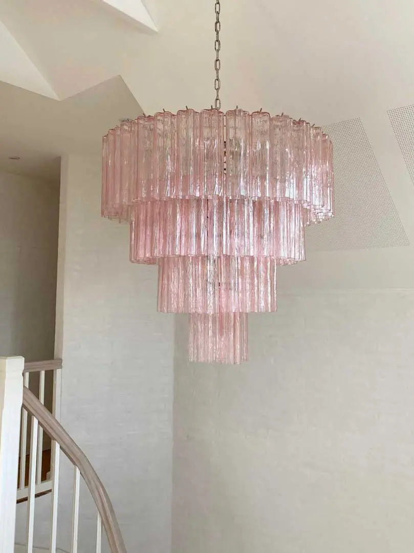 Murano Chandelier – 78 tubes – Pink by Meetlighting