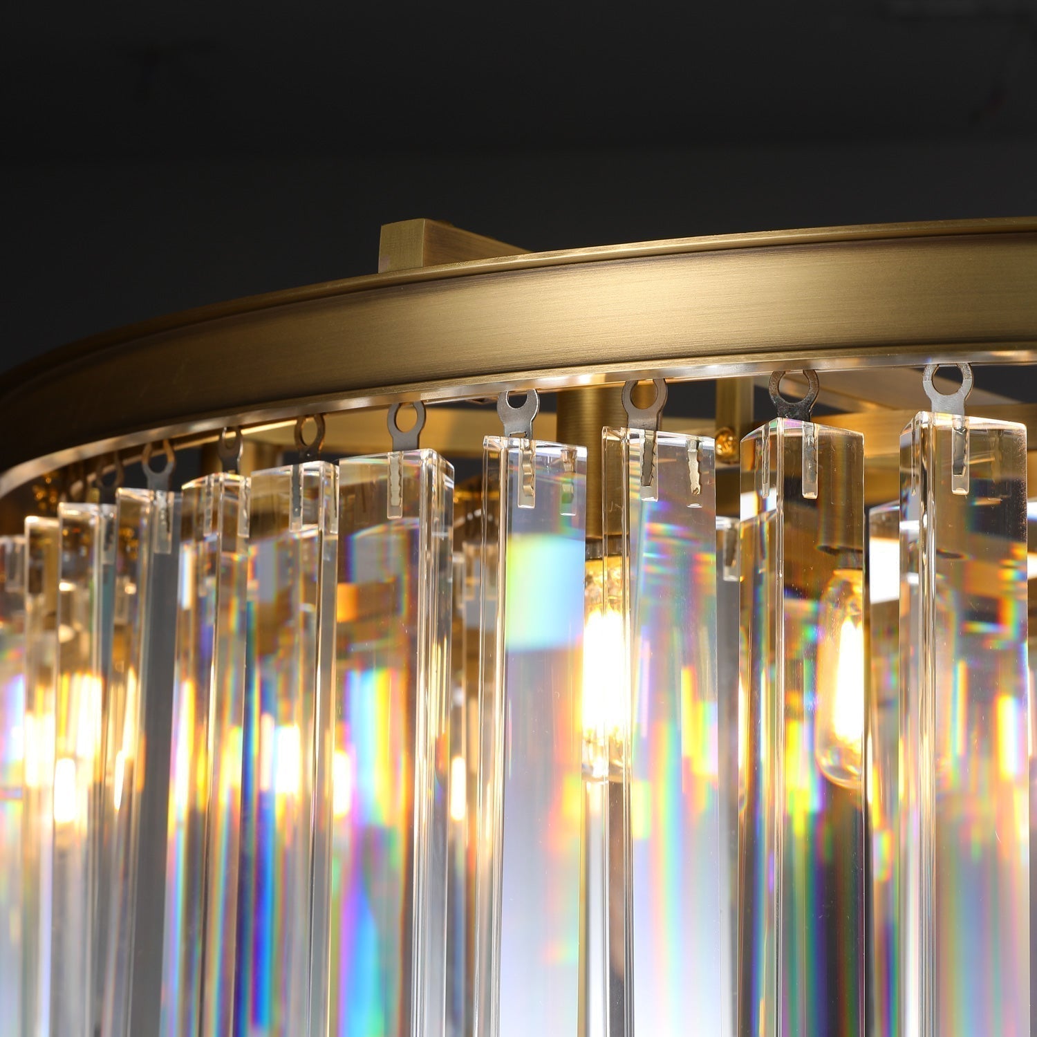 Rhys Round Chandelier 43", Crystal Prism